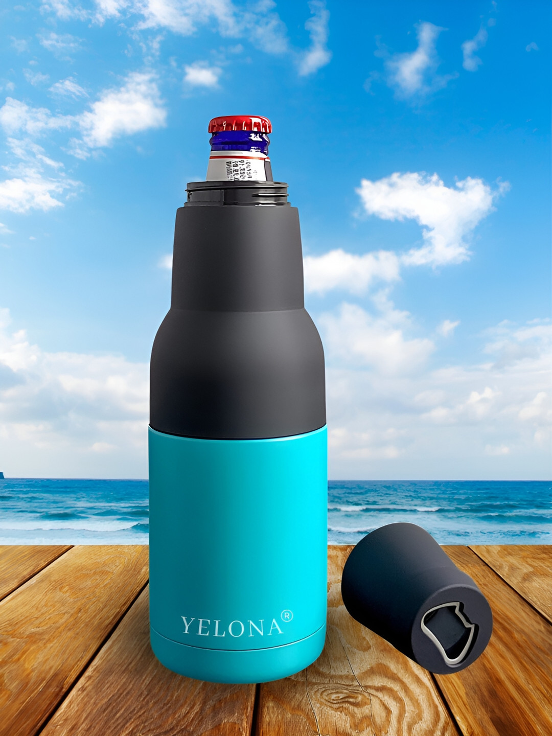 UniKart Turquoise Blue Stainless Steel Frosty Beer Bottle & Can Chiller