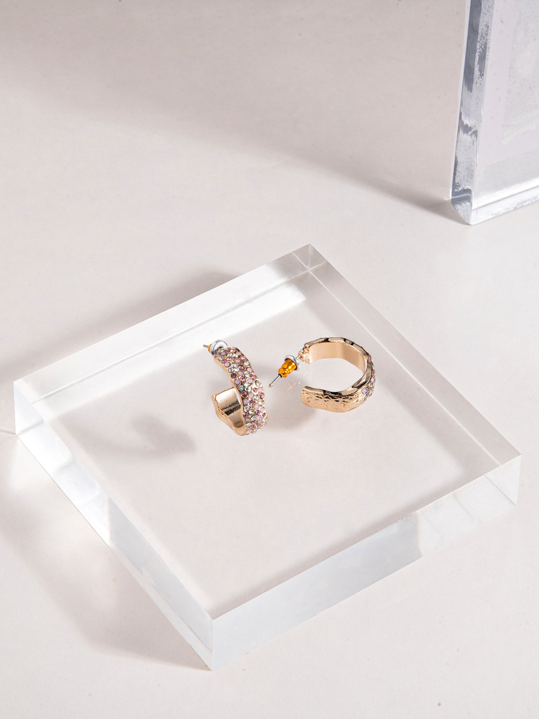 Accessorize London Women Wavy Gem Hoop Earrings