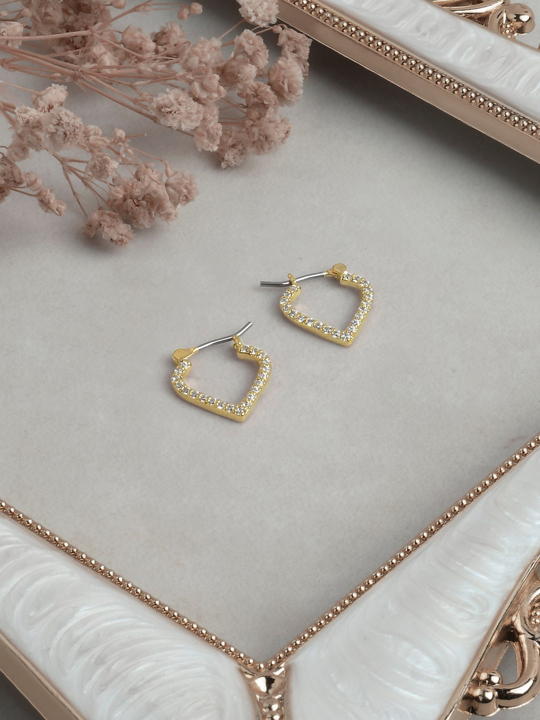 Accessorize London 14K Gold-plated Cubic Zirconia Sparkle Mosaic Hoop Earrings