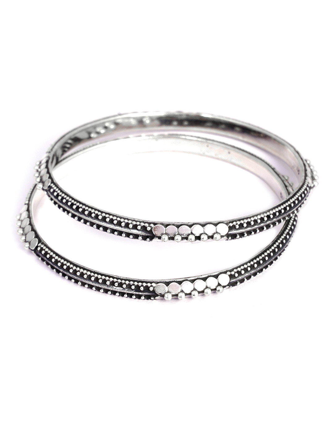 Shyle 925 Sterling Silver Anvaya Embossed Daana Intricate Bangles