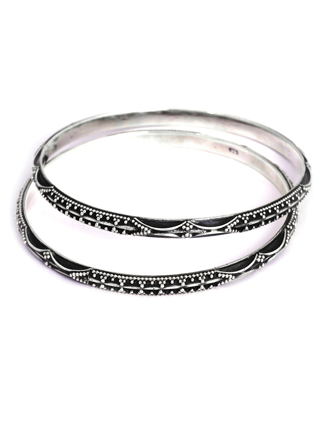 Shyle 92.5 Sterling Silver Oxidised Bangles
