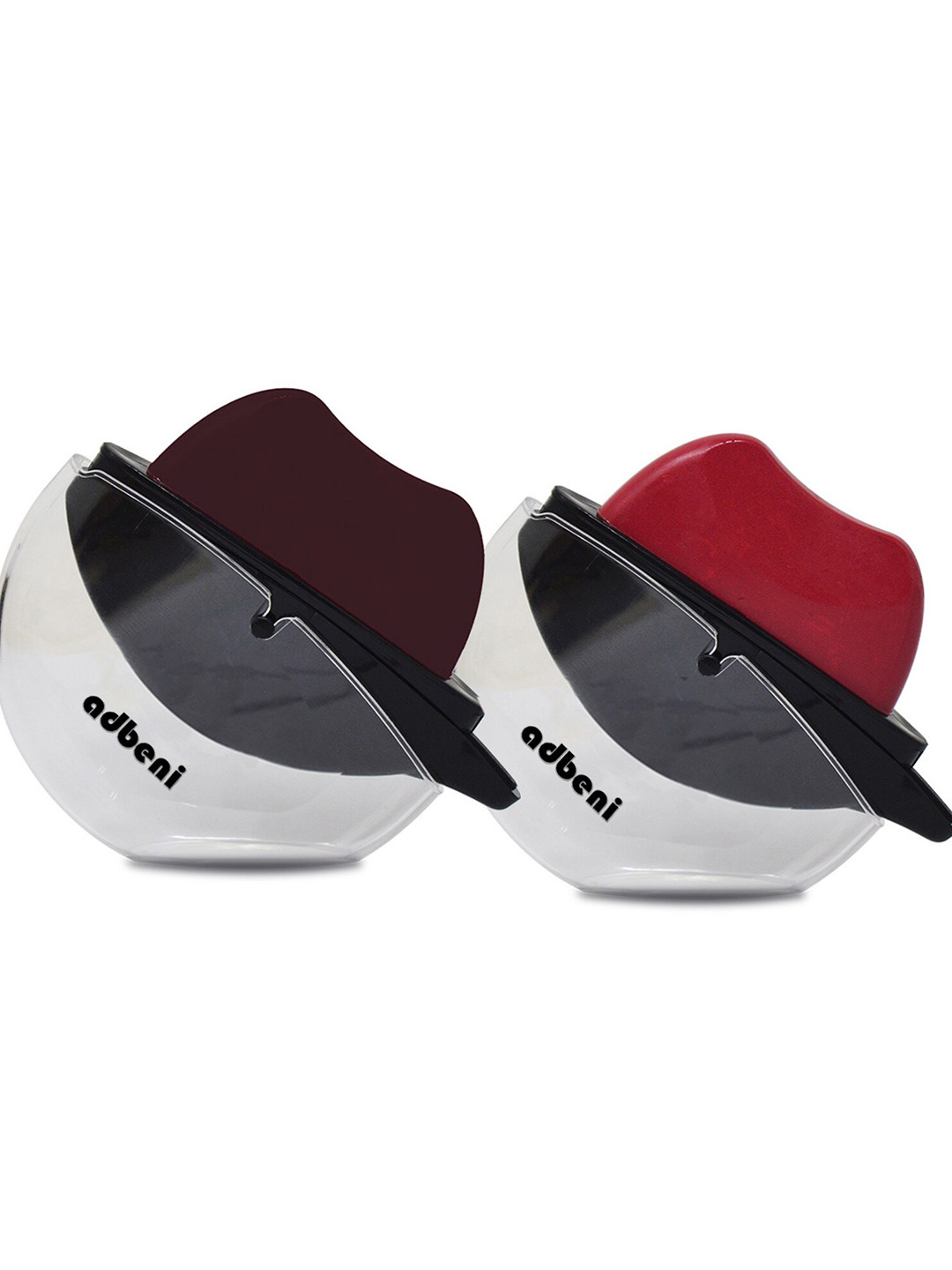 Adbeni Set of 2 Lip Shape Waterproof Matte Lipstick 5g Each - Wine+Rose Gold