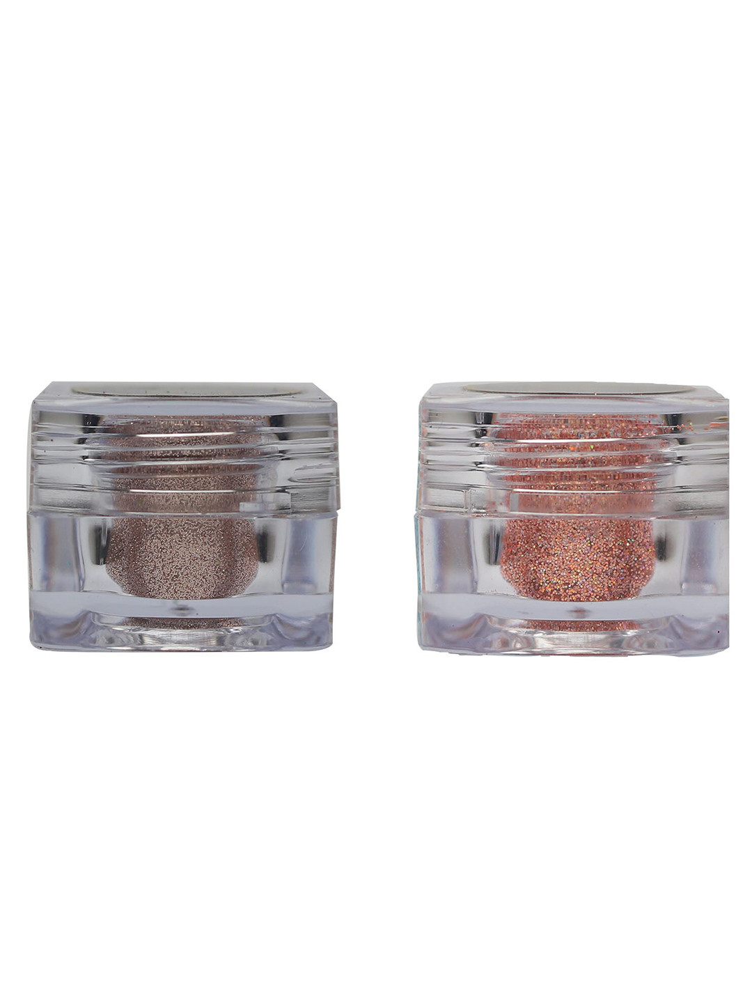Veoni BELLE Set of 2 HD Holographic Glitter Eyeshadows 5g Each - Rose Gold + Peach