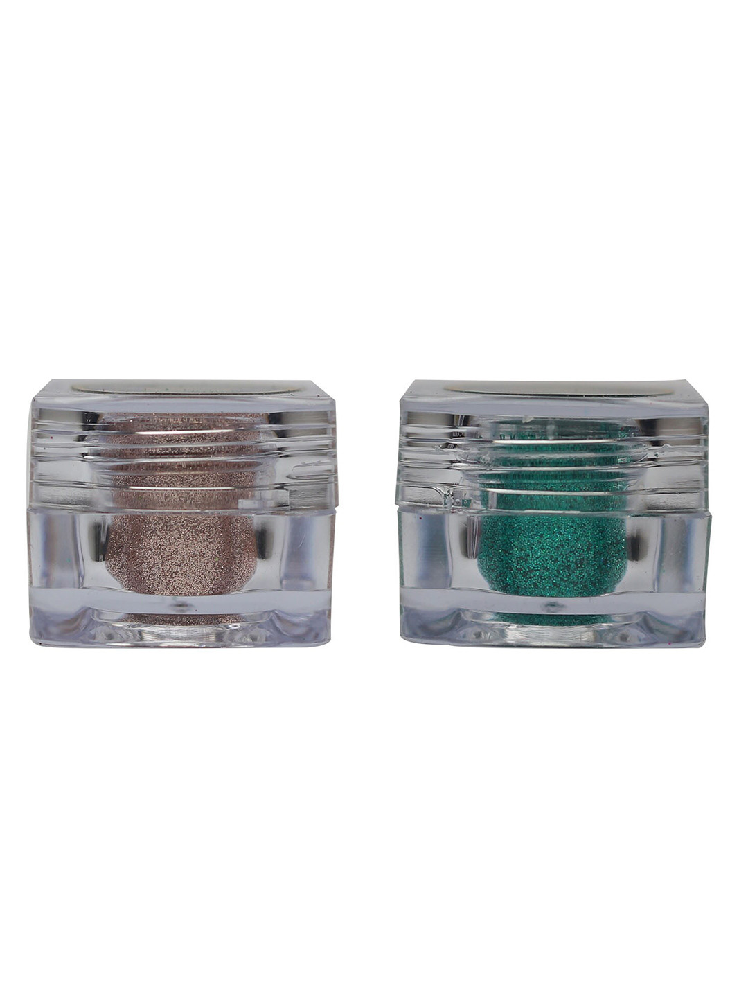 Veoni BELLE HD Set of 2 Holographic Glitter Eyeshadows Rose Gold  & Sea Green 5g
