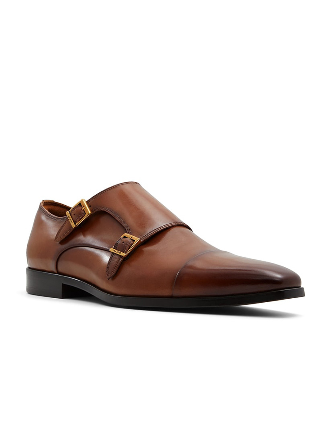 ALDO Men Round Toe Leather Formal Monk Shoes