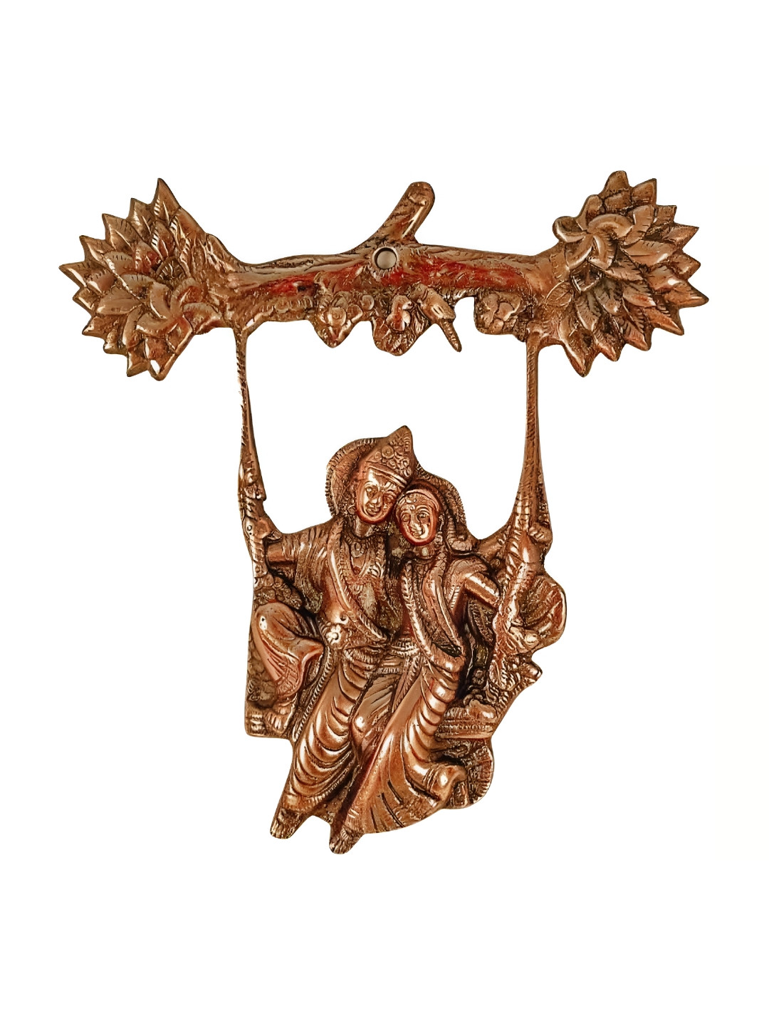 apka mart Radha Krishna Metal Ethnic Motifs Glossy Pooja Room Spiritual Wall Decor-11.8In