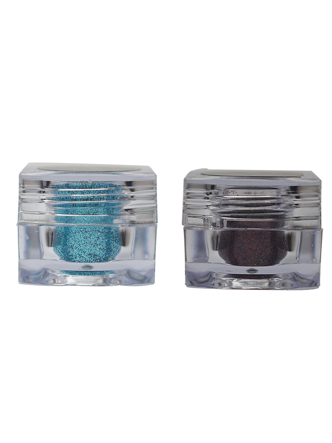 Veoni BELLE Set of 2 HD Holographic Glitter Eyeshadows 5g Each - Turquoise Blue + Wine