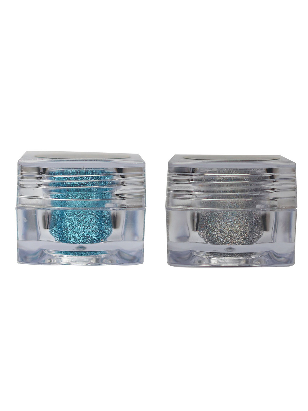 Veoni BELLE 2-Pcs Holographic Glitter Eye Pigment 5g Each - Turquoise Blue+Diamond Starlit