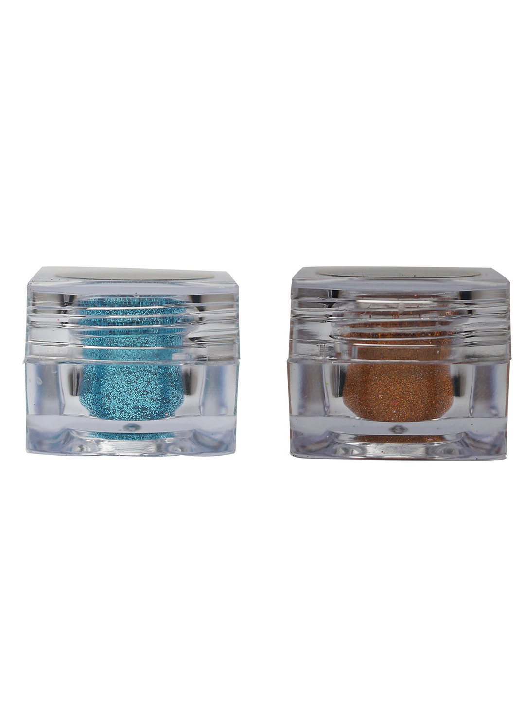 Veoni BELLE Set of 2 Holographic Glitter Eye Pigment 5g Each - Orange+Turquoise Blue