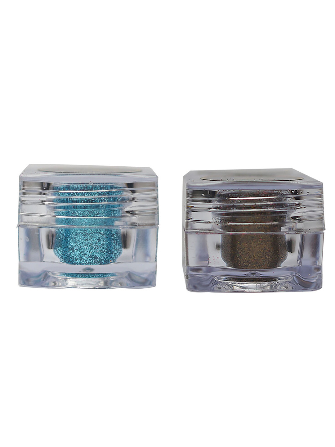 Veoni BELLE Set of 2 Holographic Glitter Eye Pigment 5g Each - Turquoise Blue+Antique Gold