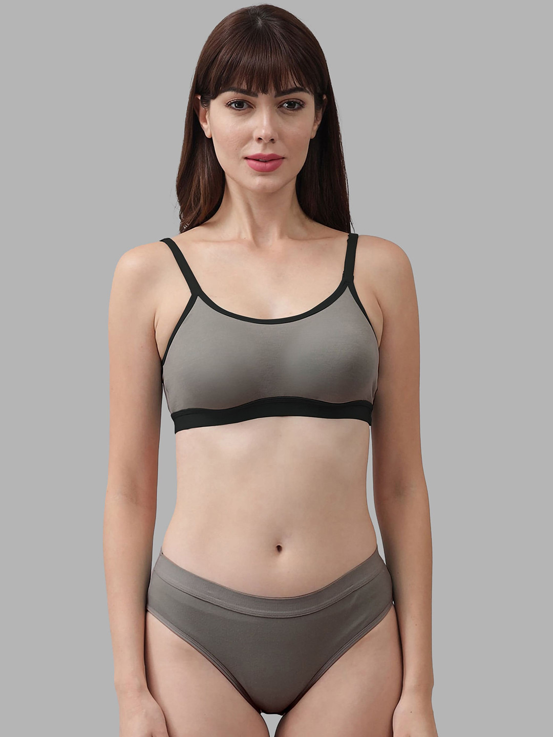In-Curve Cotton Non Padded Bra With Mid-Rise Briefs