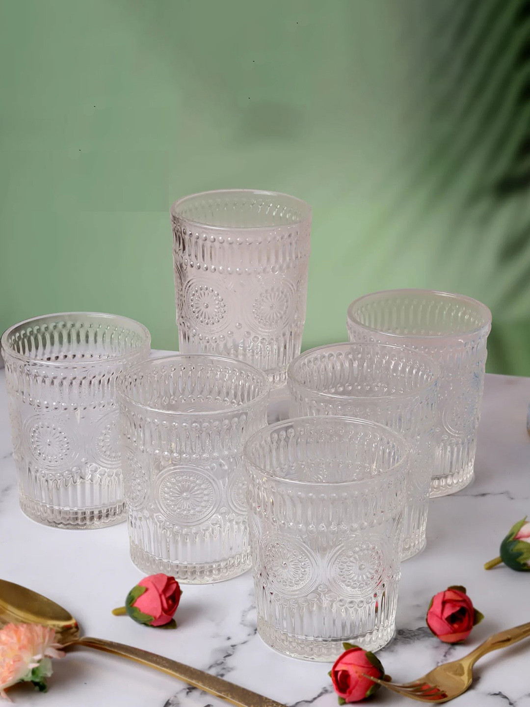 FINSTER Transparent 6 Pieces Easy to Clean Glass Whisky Glass