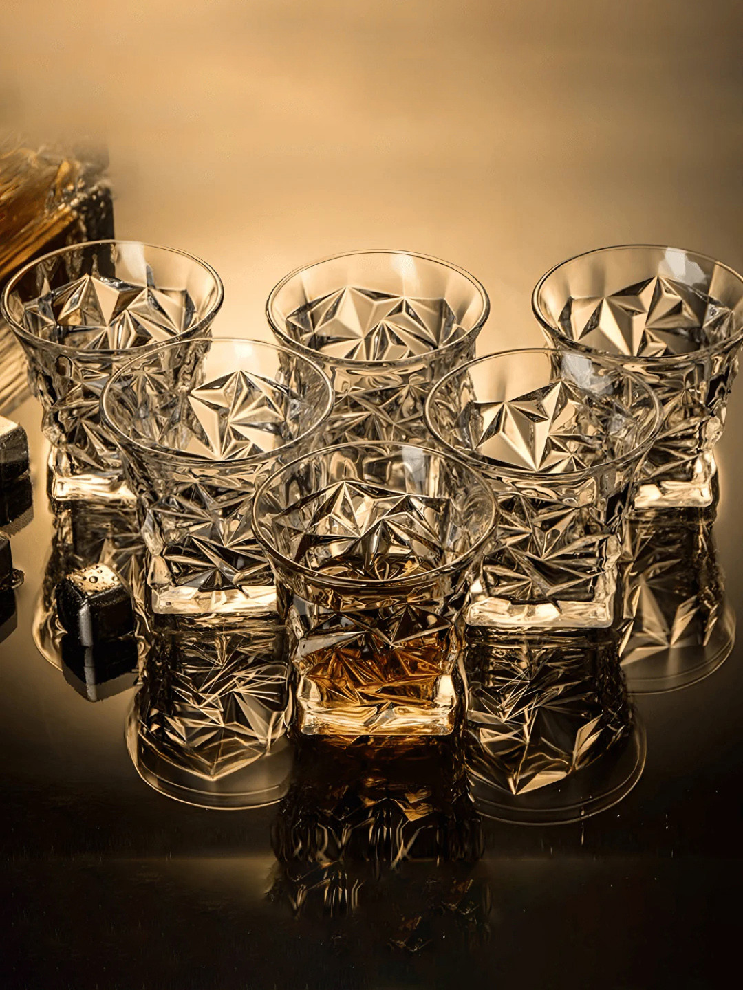 FINSTER Transparent 6 Pieces Easy to Clean Whisky Glass 320 ml