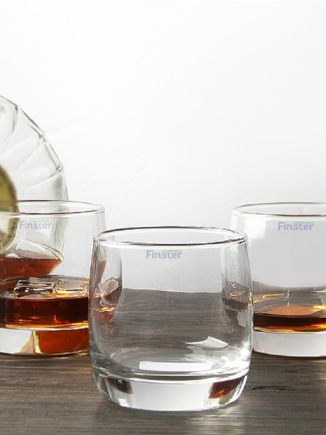 FINSTER Transparent 6 Pieces Easy to Clean Whisky Glass 300 ml