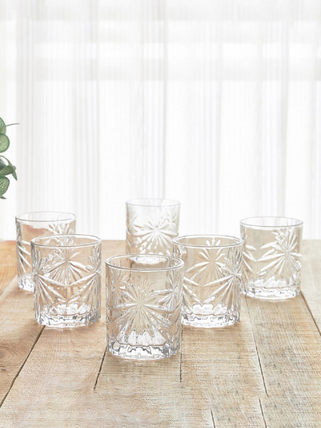 FINSTER Transparent 6 Pieces Easy to Clean Whisky Glass 310 ml
