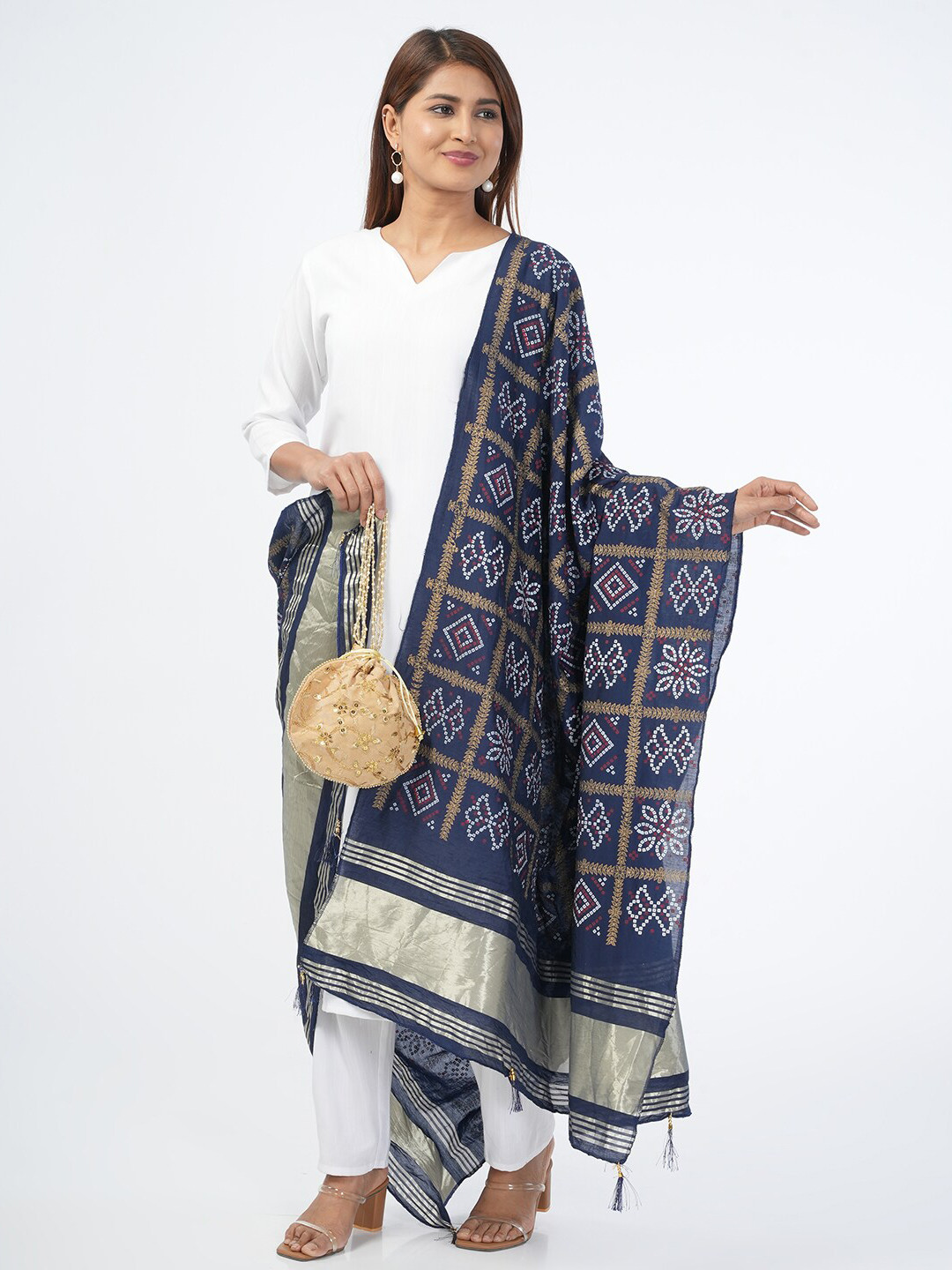 HELLA FASHIONS Bandhani Printed Cotton Dupatta
