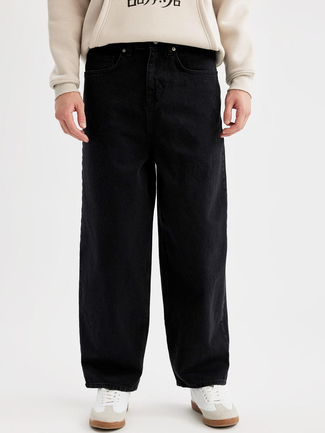 DeFacto Men Mid-Rise Dark Shade Clean Look Pure Cotton Jeans