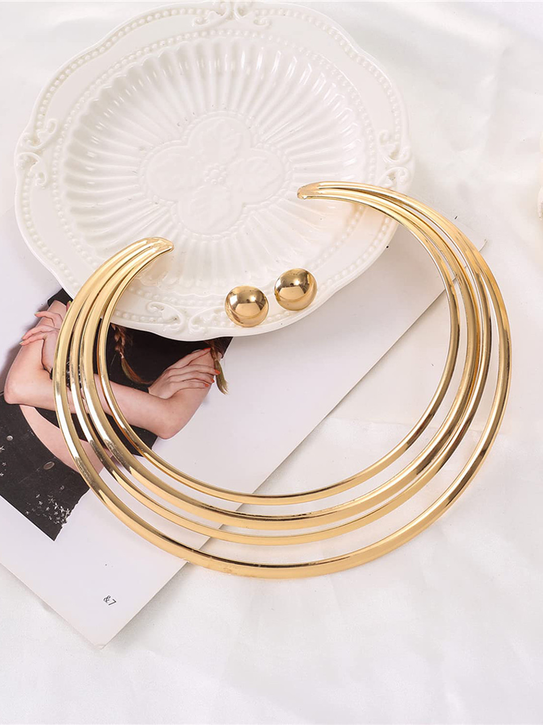 SYGA Metal Layered Jewellery Set