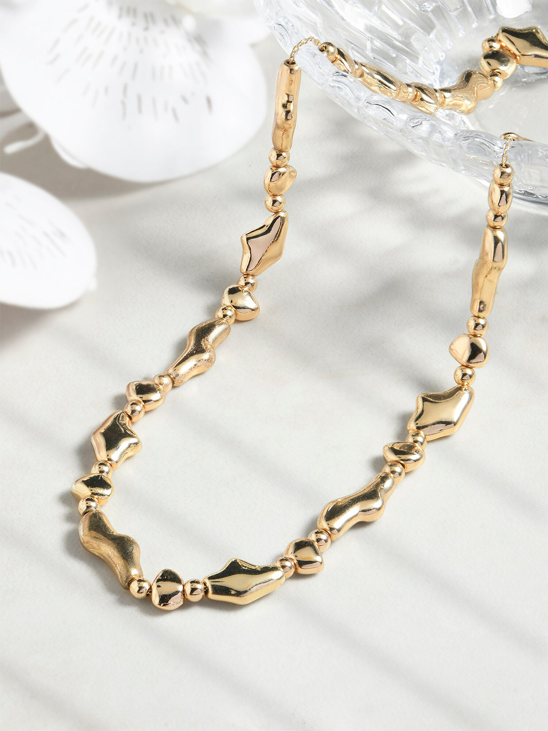Accessorize Gold-Plated Wavy Shape Necklace
