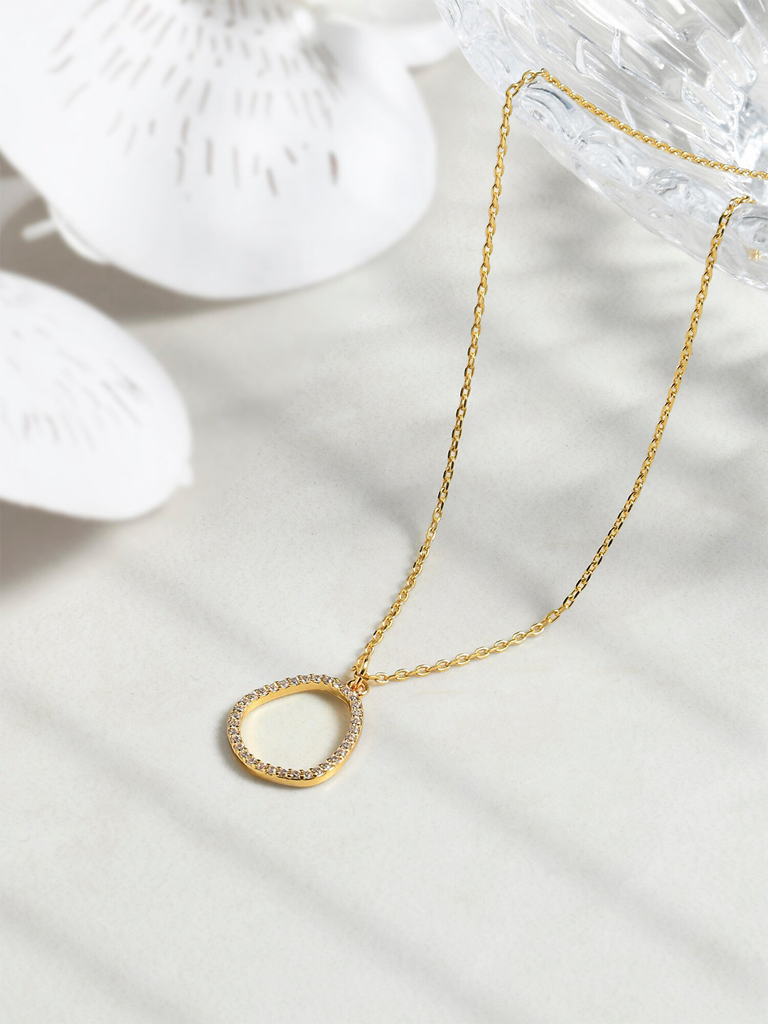 Accessorize London 14K Gold-plated Cubic Zirconia Sparkle Pendant Set Necklace