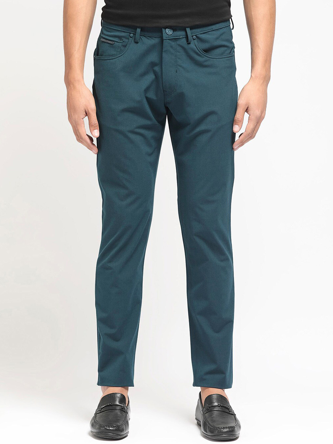 RARE RABBIT Men Spark Regular Fit Mid Rise Cotton Trouser