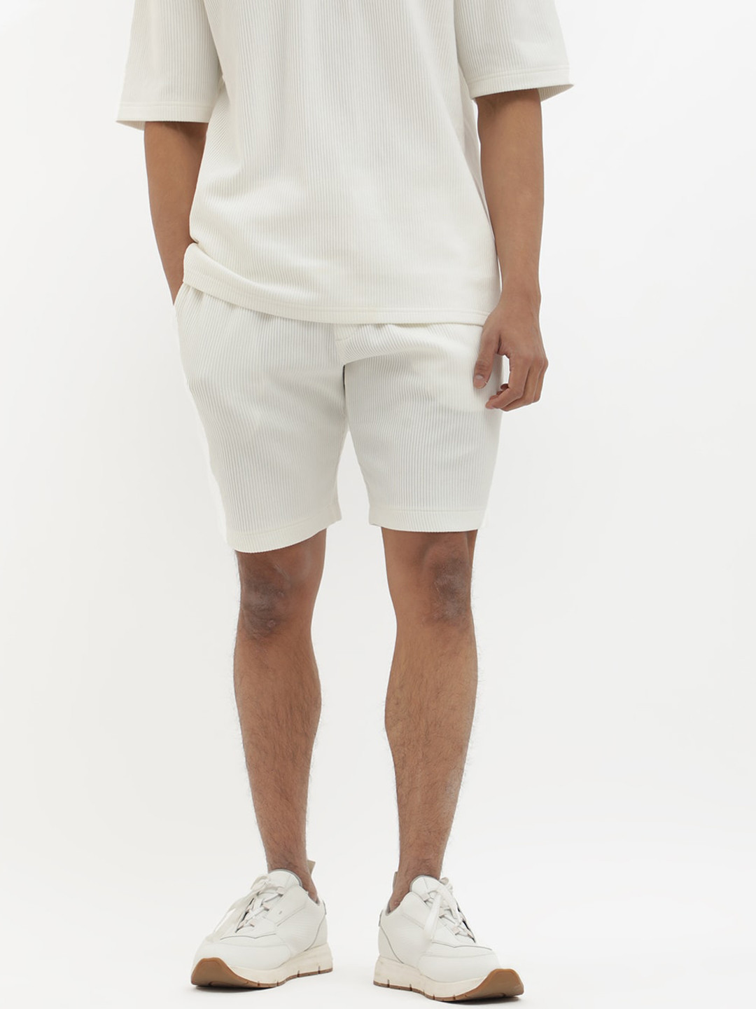 RARE RABBIT Men Breto Mid Rise Cotton Shorts