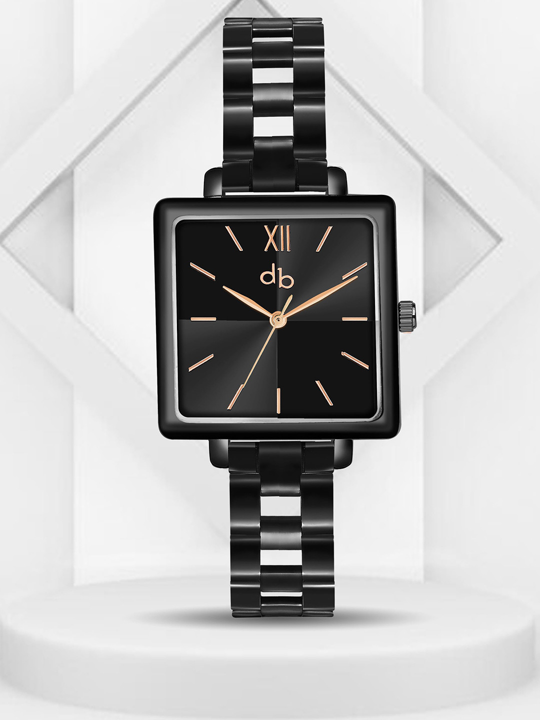 DressBerry Women Black Stainless Steel Bracelet Style Straps Analogue Watch DB-024-Black