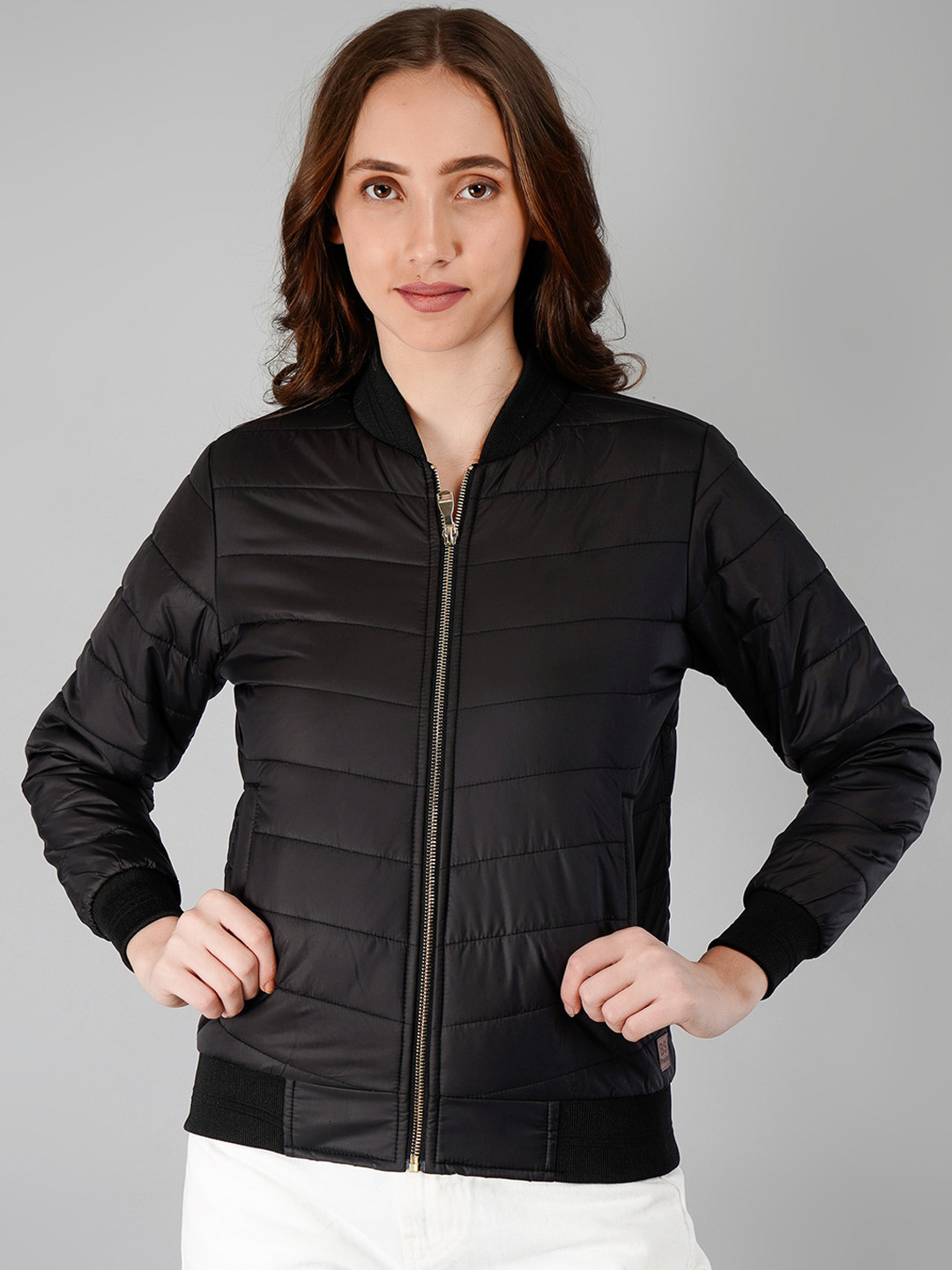 BESIMPLE Stand Collar Long Sleeves Lightweight Bomber Jacket