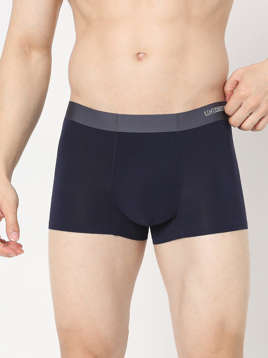 UnderJeans by Spykar Super Premium Bonded Elastic Short Trunk UJNPTSI100NAVY1