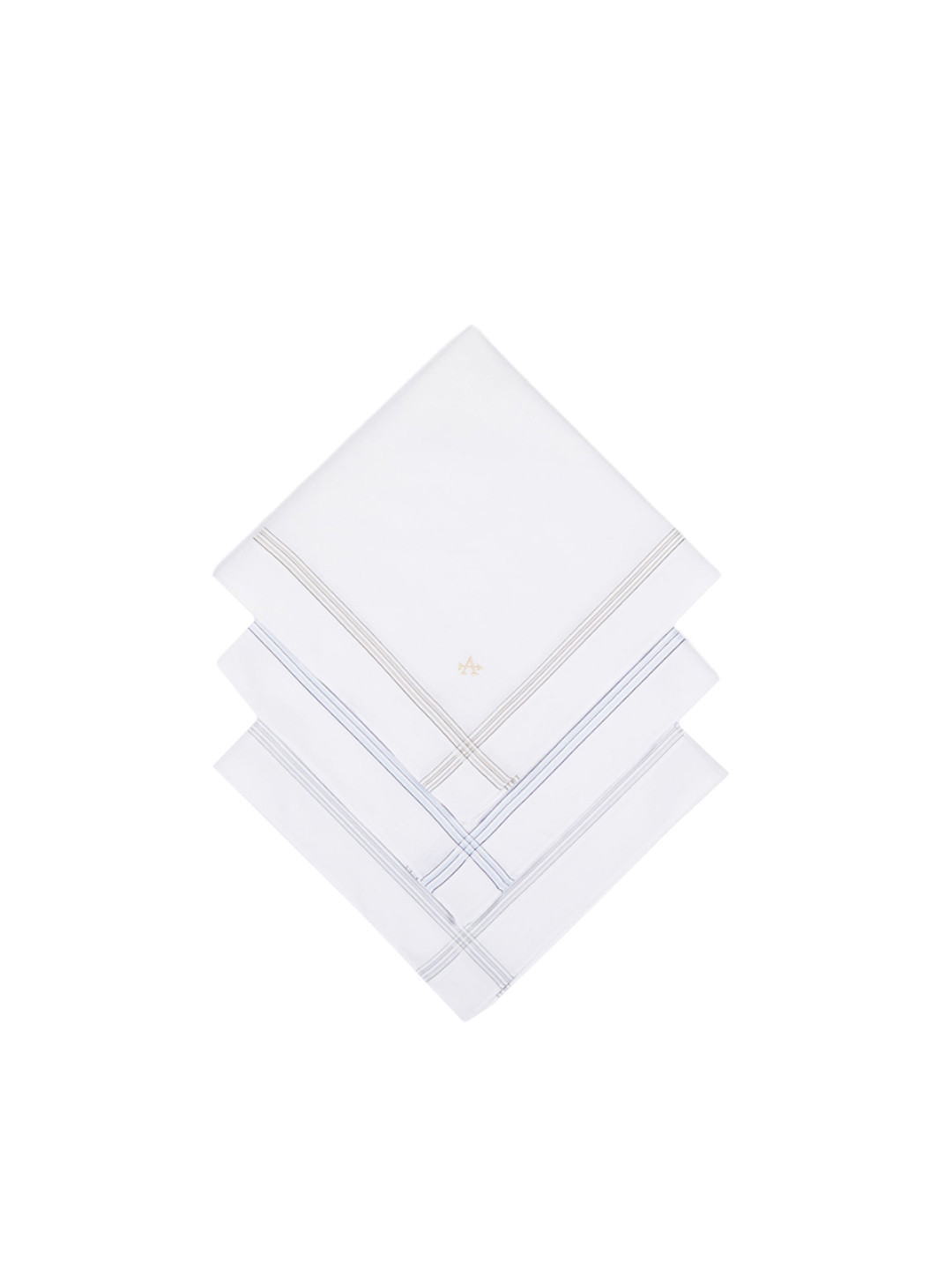 Arrow Men Pack Of 3 Striped Pure Cotton Handkerchief
