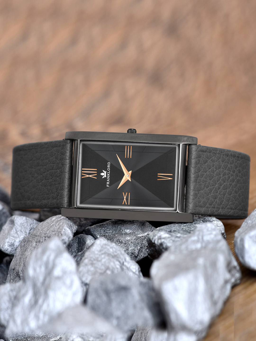 Franklord Men Textured Leather Analogue Watch F-113 GRGR