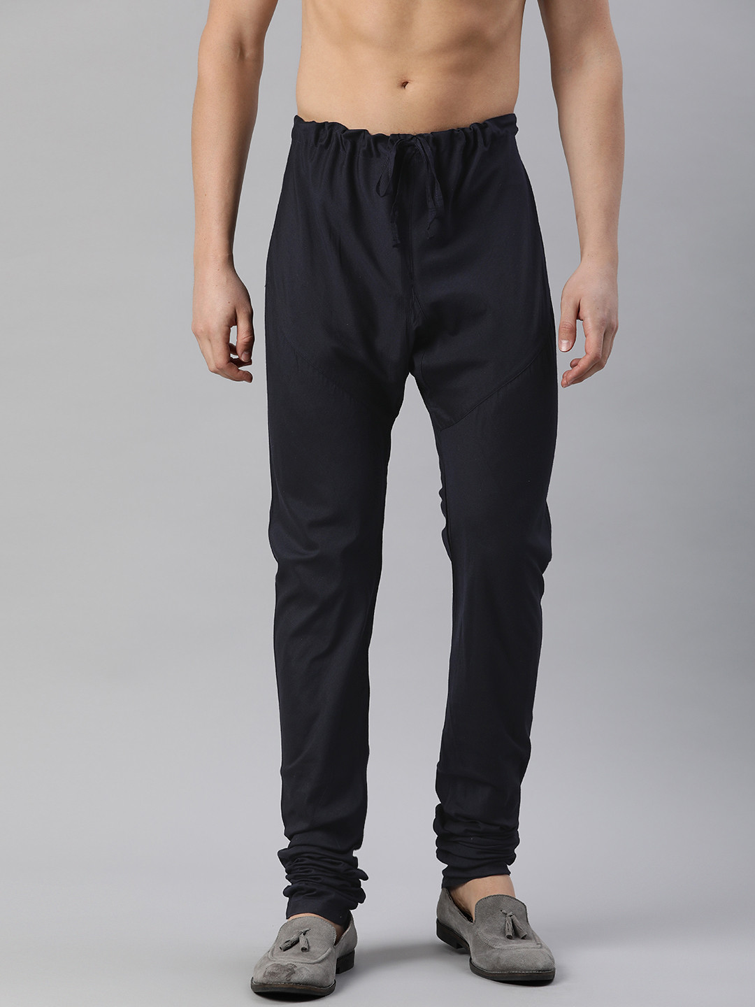 Manthan Men Solid Mid-Rise Straight-Fit Churidar