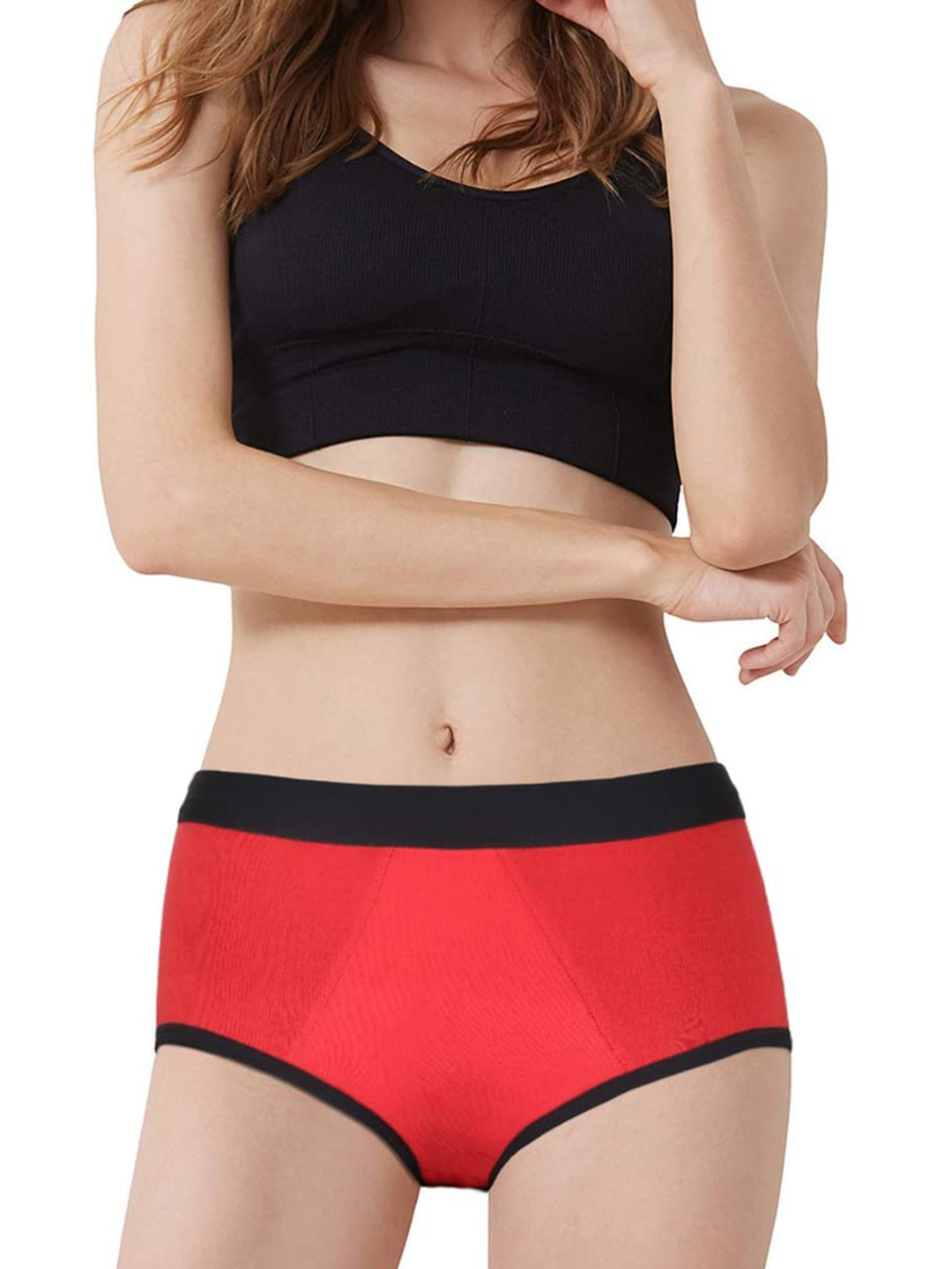 CareDone Cotton Mid-Rise Heavy Absorbent All Day Protection Leak-Proof Period Briefs