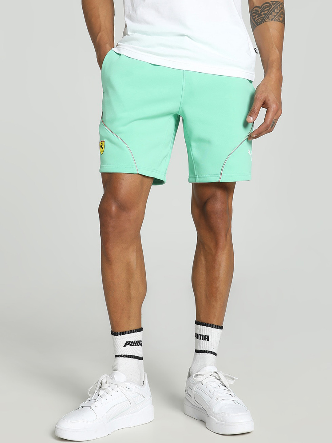 PUMA Motorsport Scuderia Ferrari Men Mid-Rise Sports Shorts