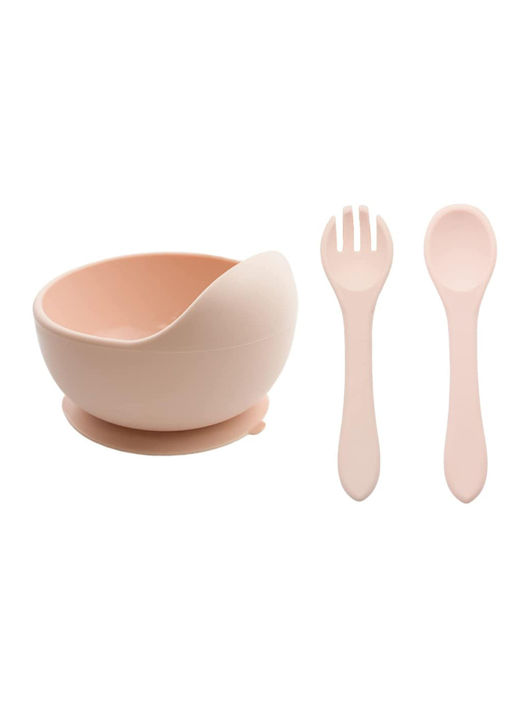 GUCHIGU Pink Silicone Bowl With Spoon Set