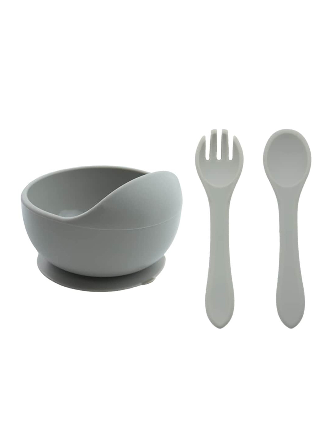 GUCHIGU Grey Silicone Bowl With Spoon Set