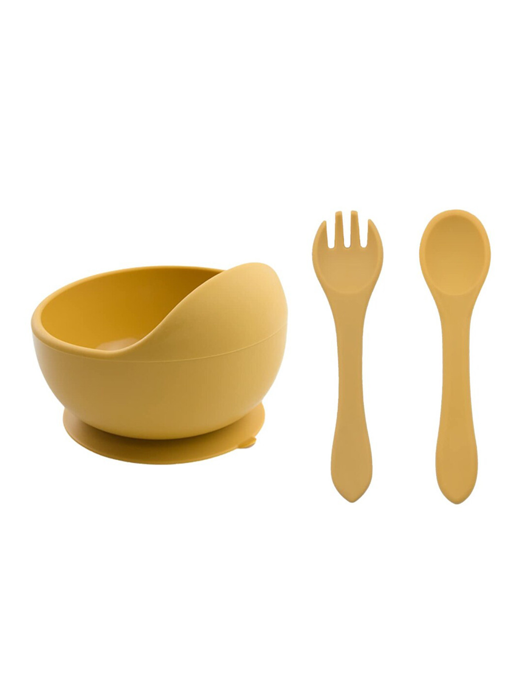 GUCHIGU Mustard Silicone Bowl With Spoon Set
