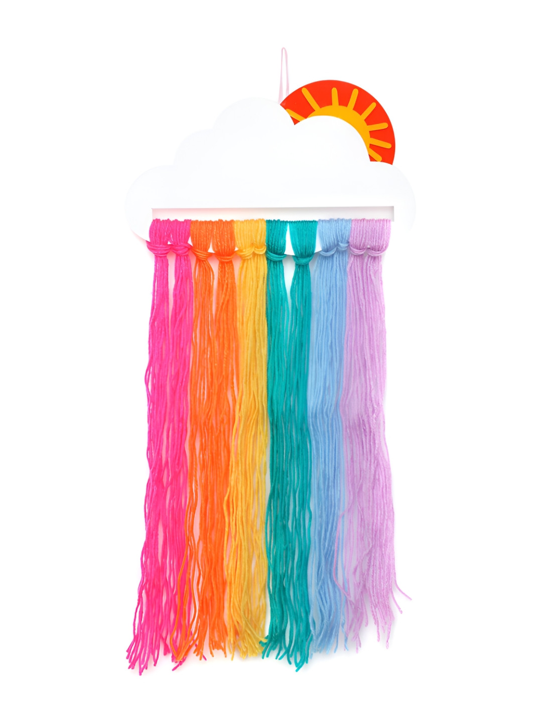 Arendelle Acrylic Bright Cloud Hair Bow Fabric Tasselled Matte Tapestries & Macrame-20In