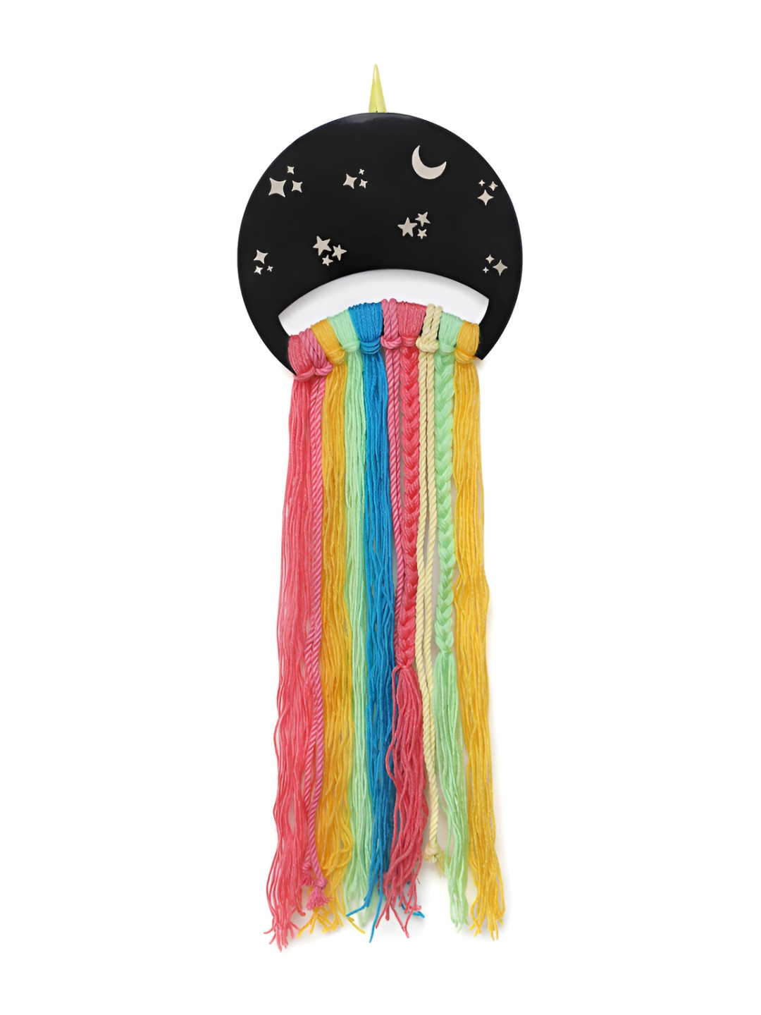 Arendelle Moon with Neon Fabric Tasselled Hanging Hall Tapestries & Macrame-20In