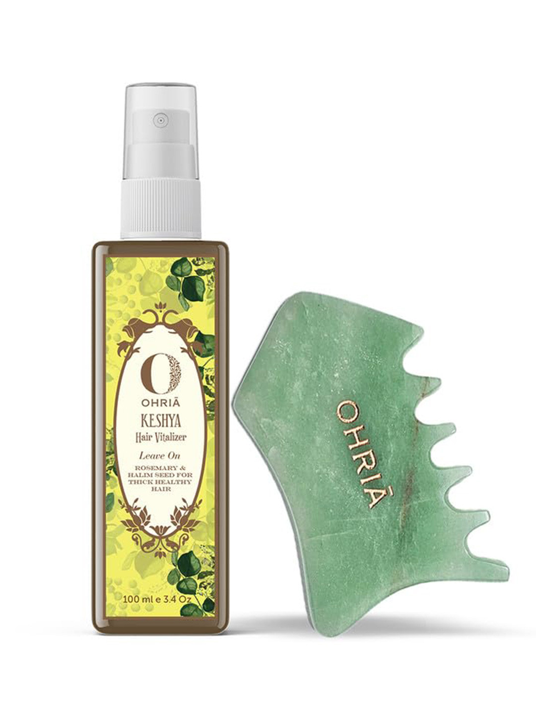 OHRIA AYURVEDA 2 Pcs Ultimate Skin & Hair Growth Tool & Hair Vitalizer - 100ml