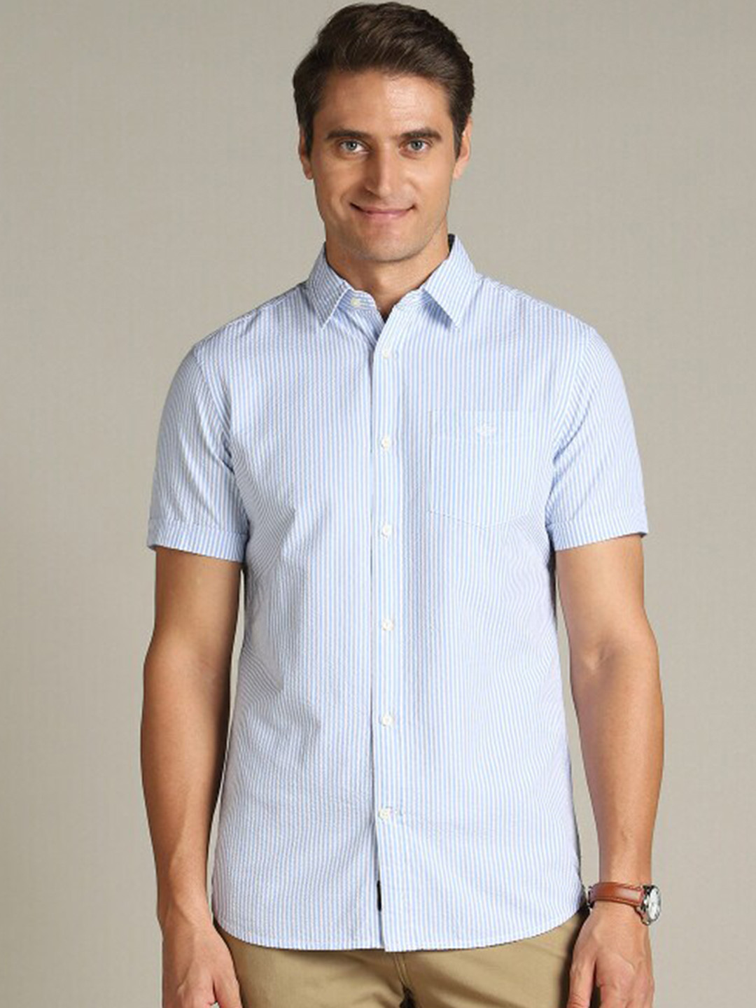 Dockers Vertical Striped Twill Weave Cotton Casual Shirt