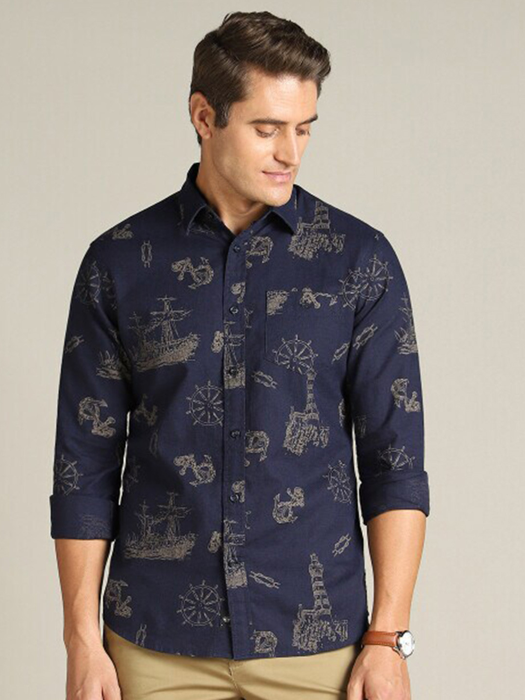 Dockers Graphic Printed Twill Weave Cotton Casual Shirt