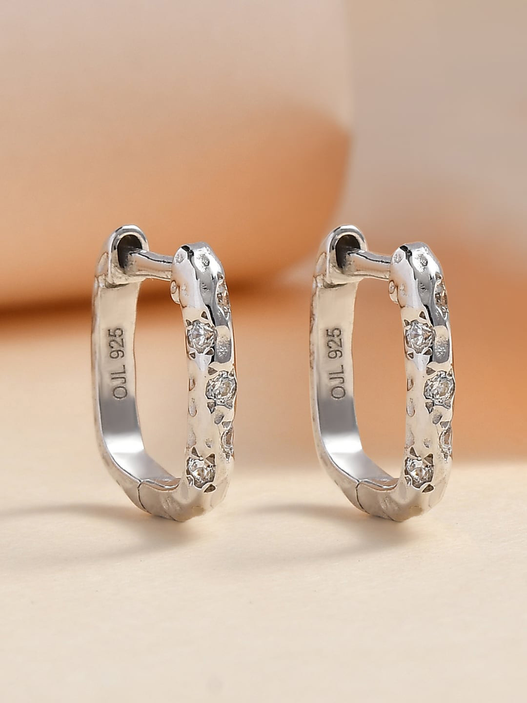 Ornate Jewels 925 Sterling Silver Huggie Hoop Earrings