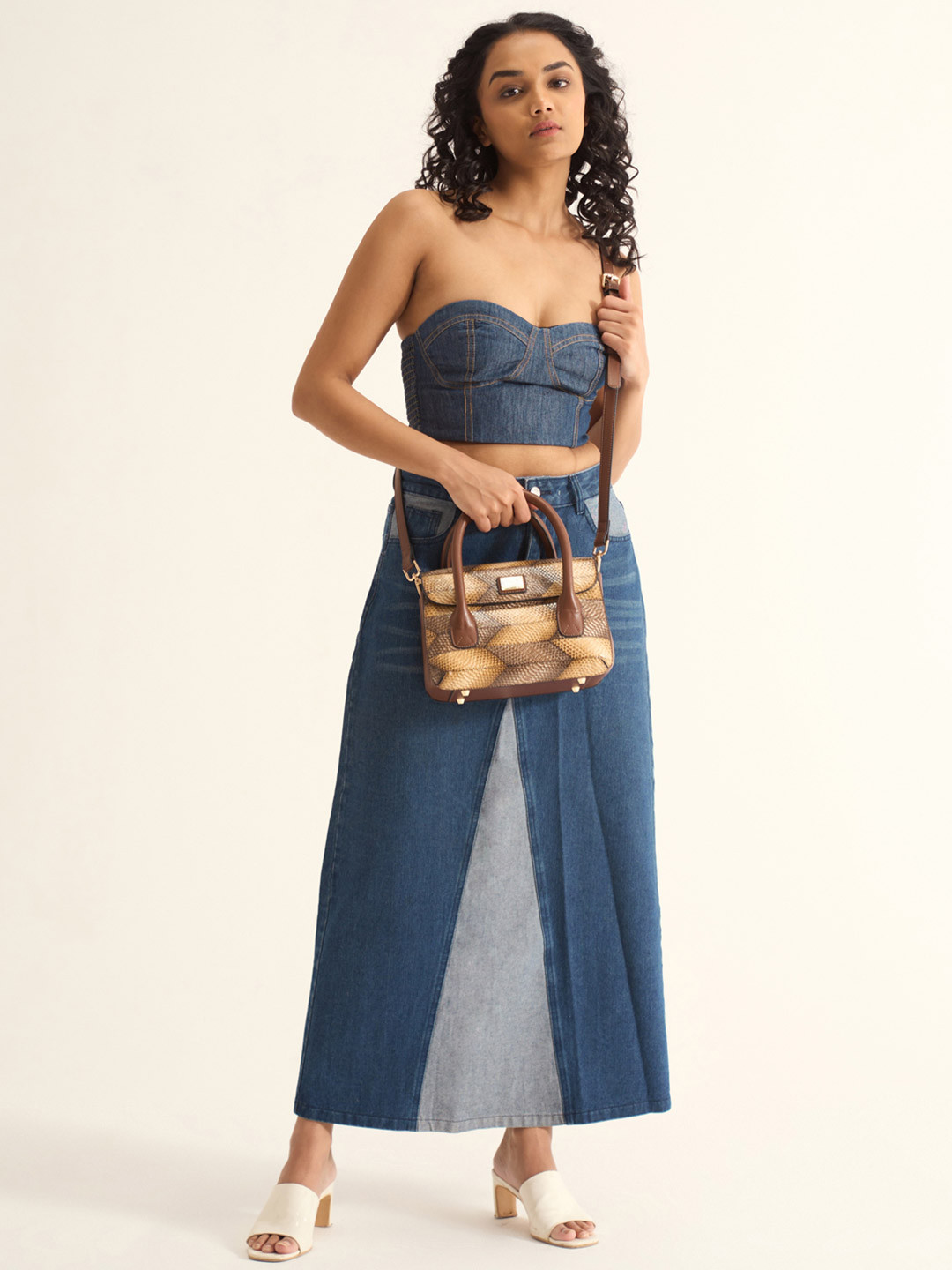 HIE Susan Animal Textured Oversized Structured Handheld Bag