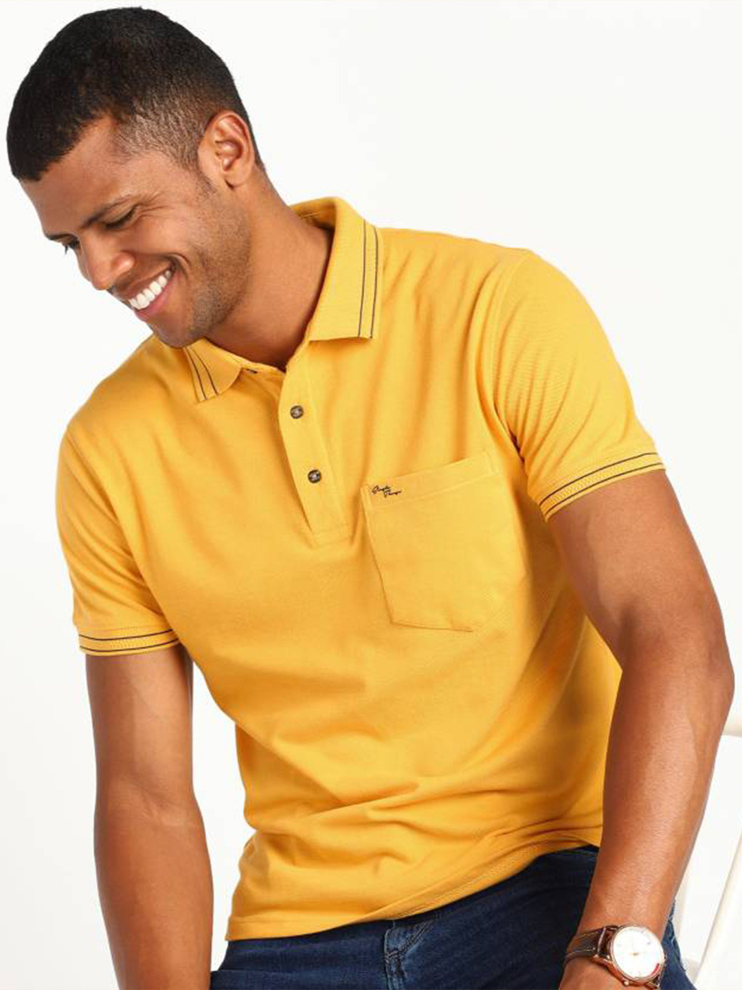 Fort Collins Polo Collar Short Sleeves Cotton T-shirt