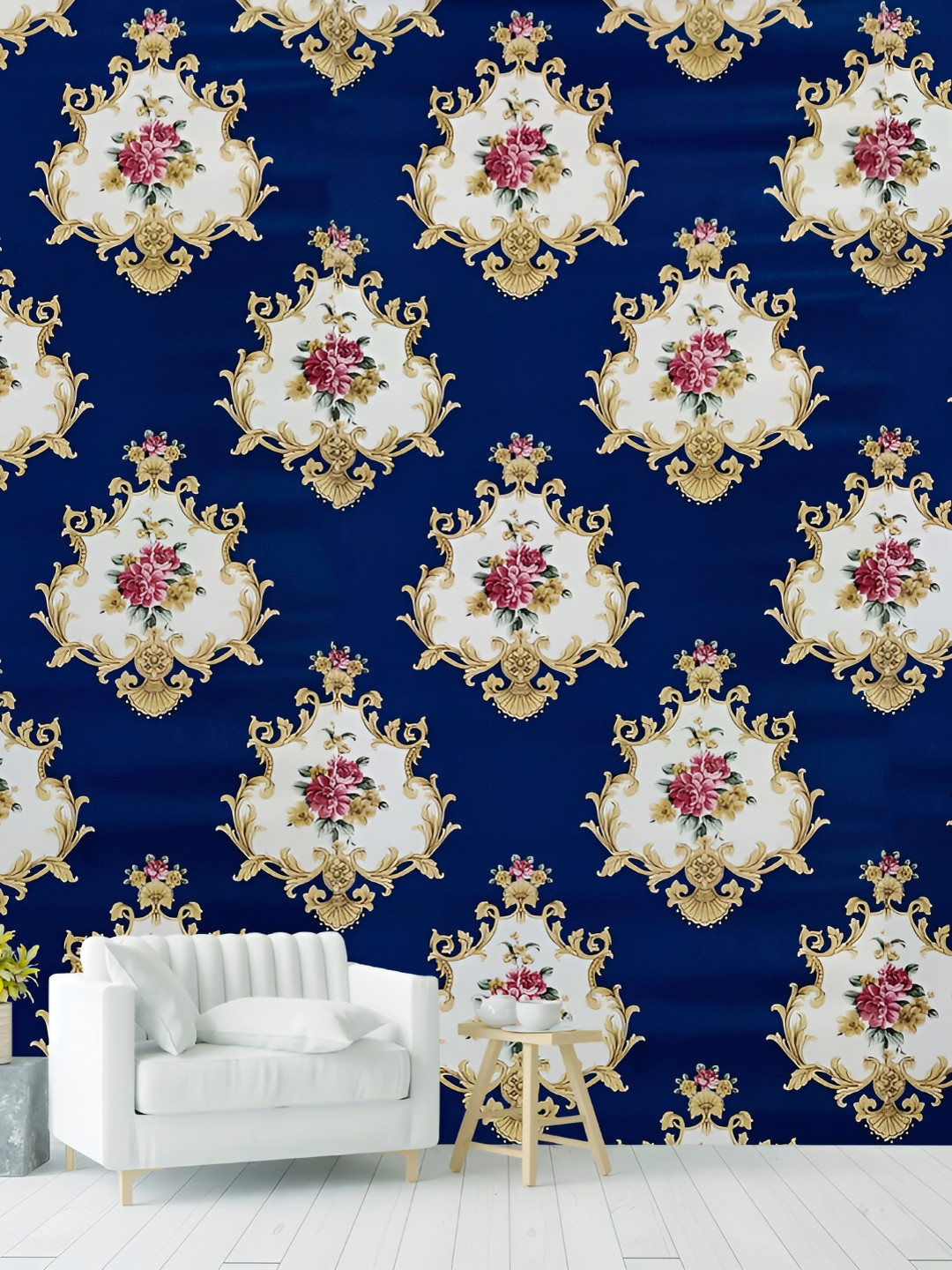 Rosecraft Blue & White Self Adhesive Self-adhesive Wallpaper