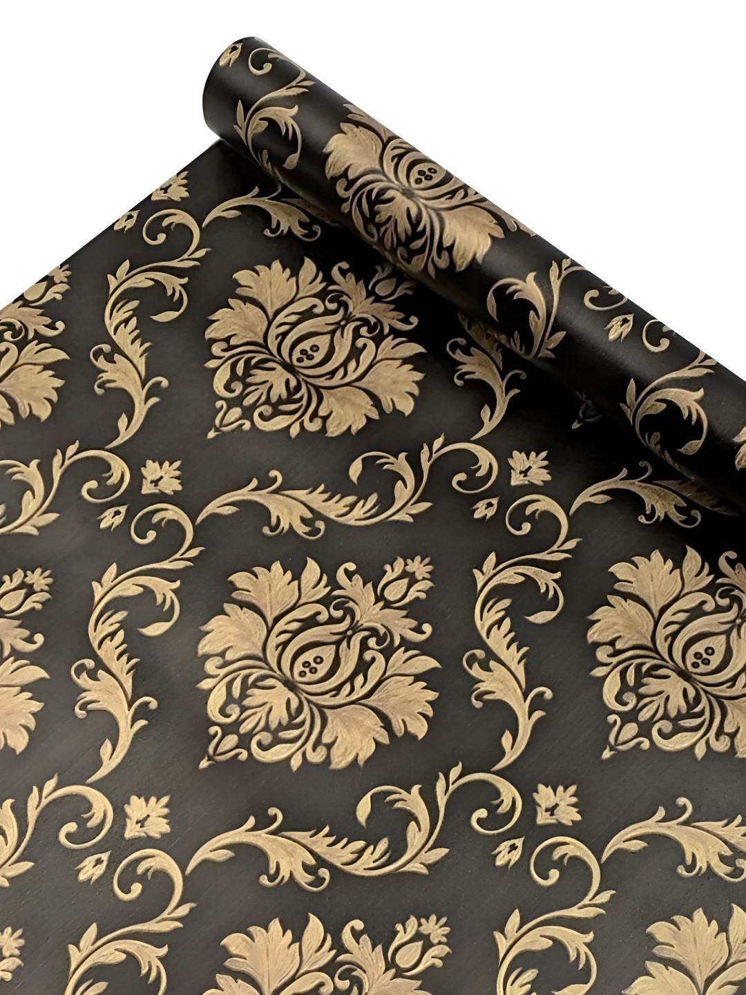 Rosecraft Black & Brown Motif-Printed Self-Adhesive Wallpaper