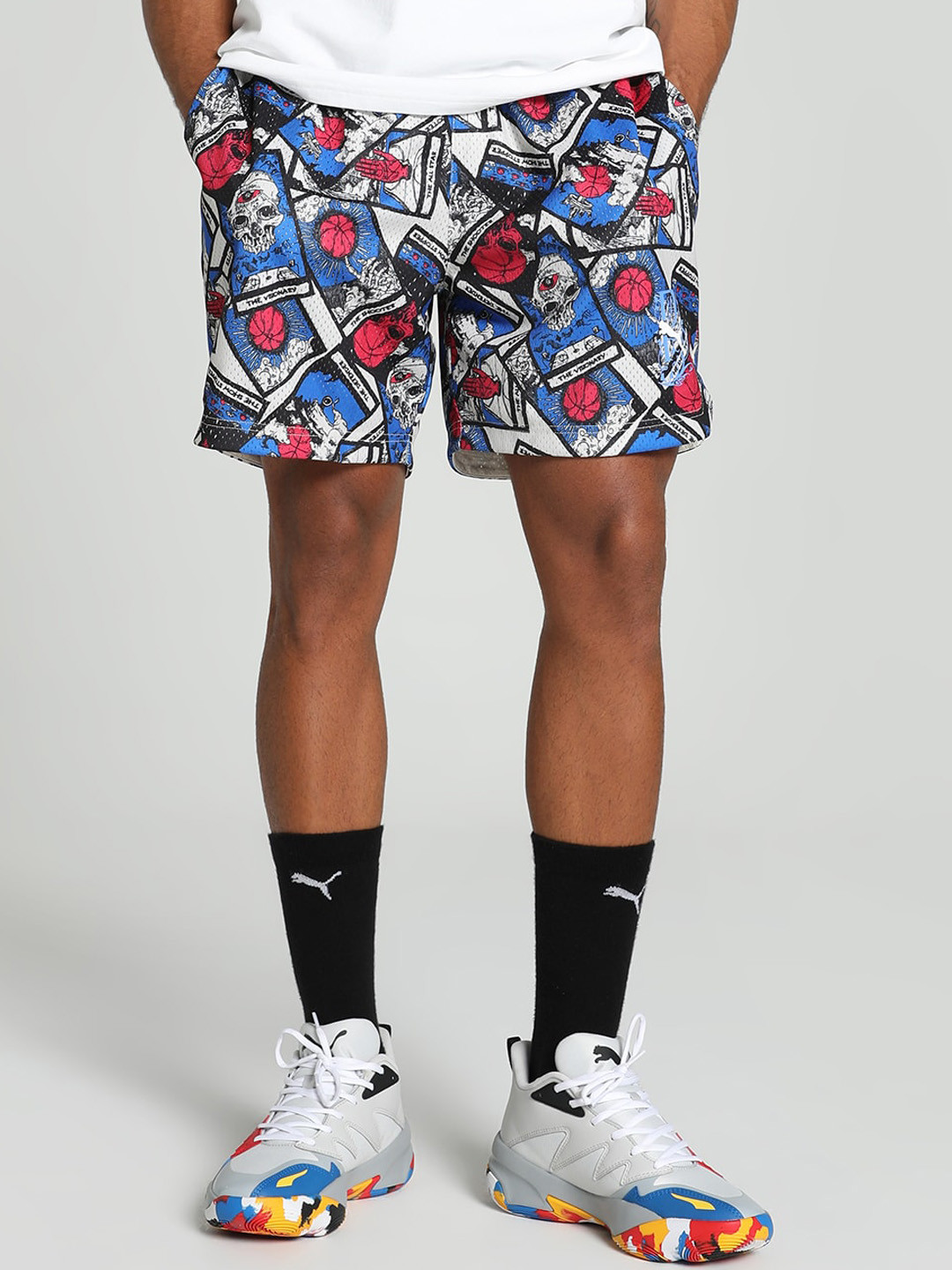 Puma In Your Cards Men Printed Basketball Sports Shorts