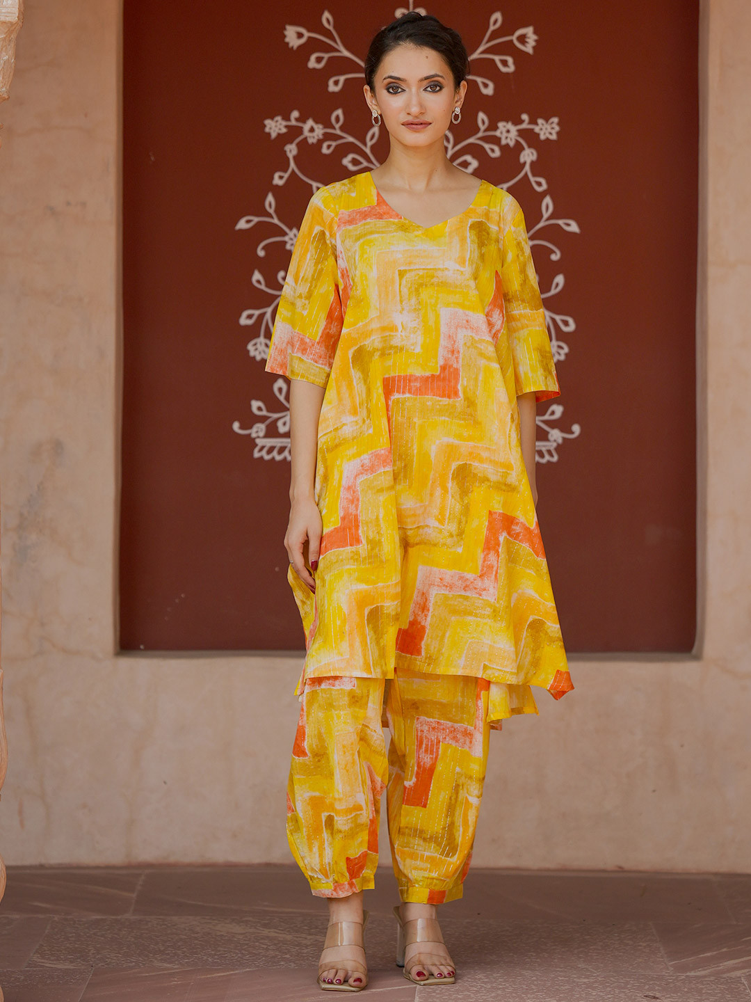 Libas Printed Pure Cotton Kurta with Salwar