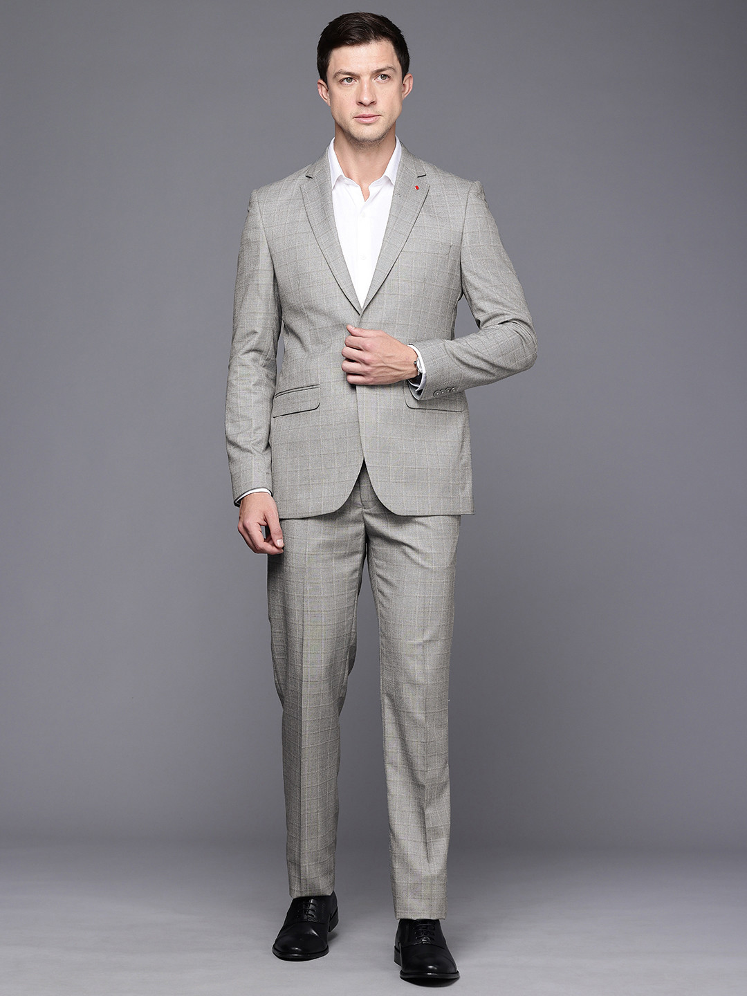 Raymond Contemporary Fit Checked Single-Breasted 2-Piece Formal Suit